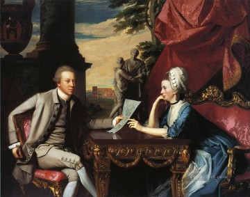 ジョン・シングルトン・コプリー Painting - ラルフ・アイザード夫妻 アリス・デランシー 植民地時代のニューイングランドの肖像画 ジョン・シングルトン・コプリー